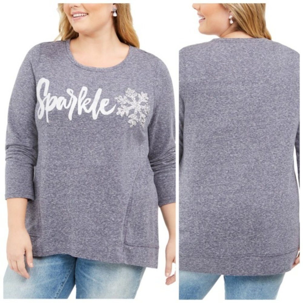 ❄✨ Style & Co Sparkle Snowflake Sweatshirt NWOT